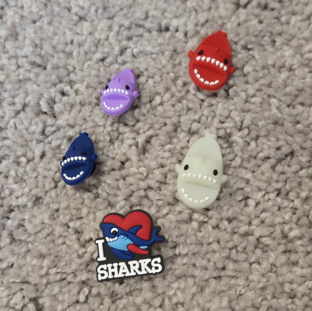 Shoes Charms set of 5 Sharks